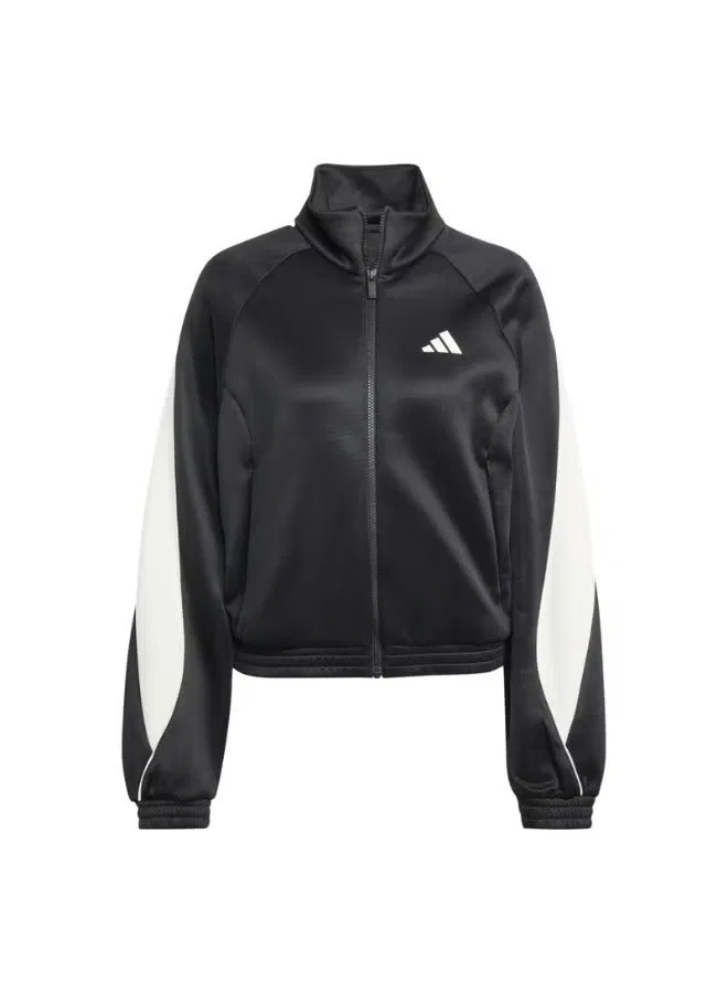 Трек-топ с сатиновой окантовкой Stadium Adidas, черный — фото 2