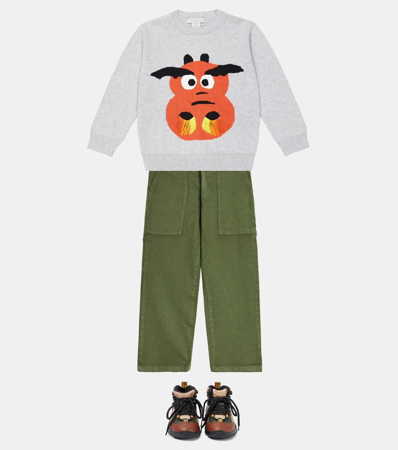 Брюки хлопковые Stella Mccartney Kids, зеленый — фото 2