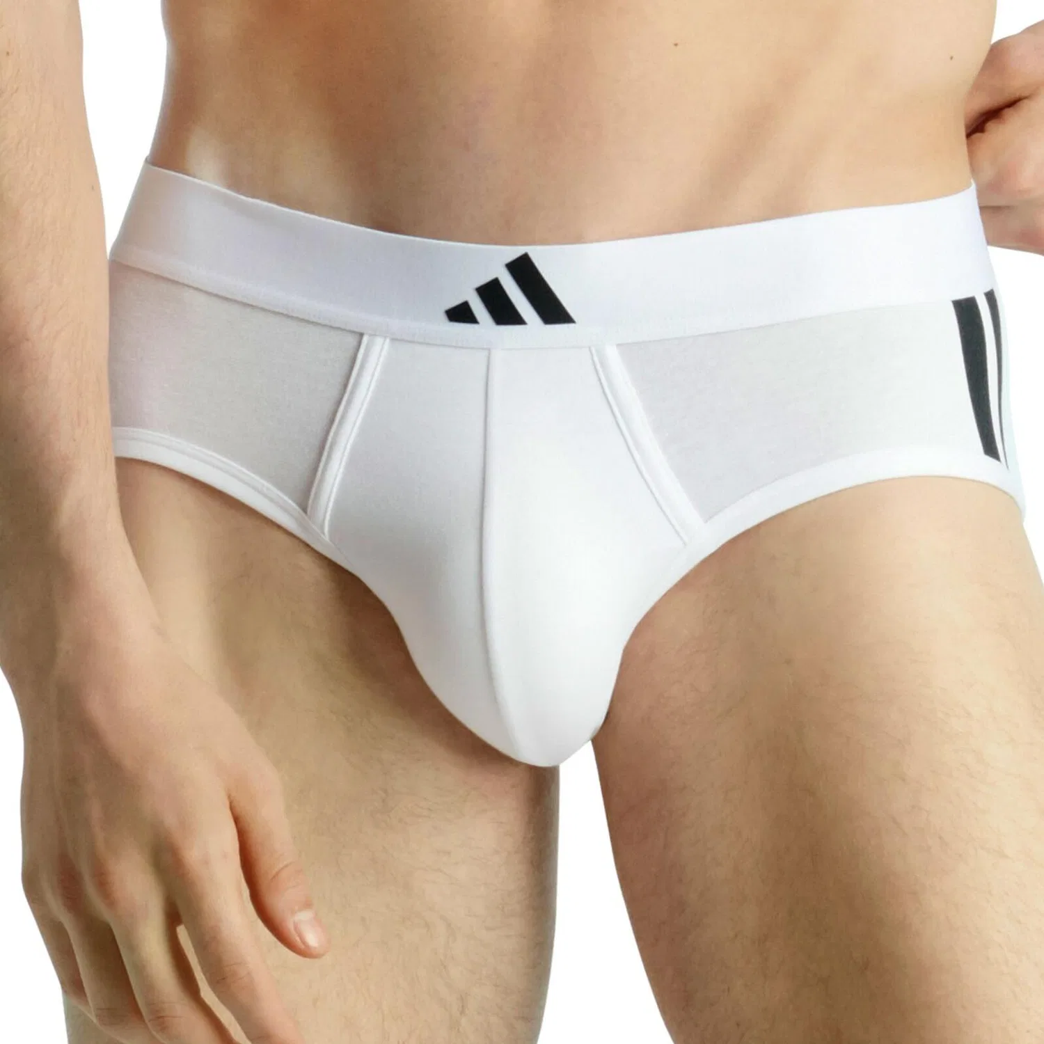 Мужские хлопковые трусы-слипы Adidas Basic Brief, Ultraweiß Weiss — фото 3