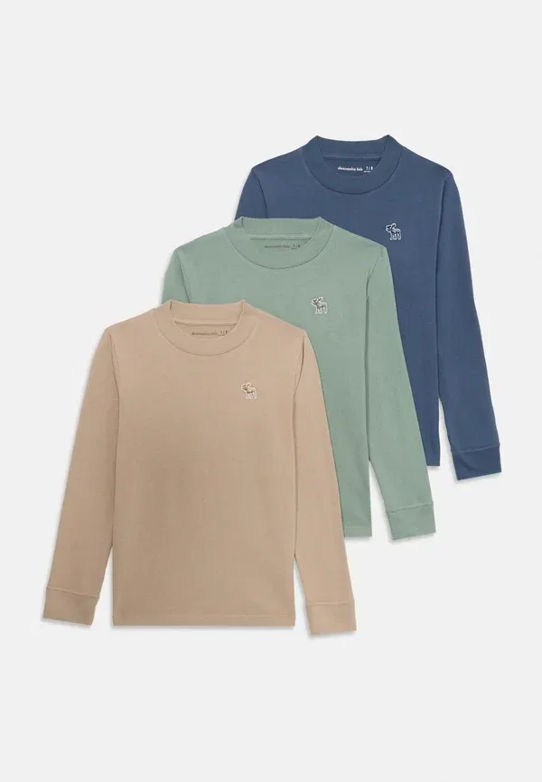 Комплект из 3 футболок с длинным рукавом Abercrombie & Fitch, индиго — фото 3
