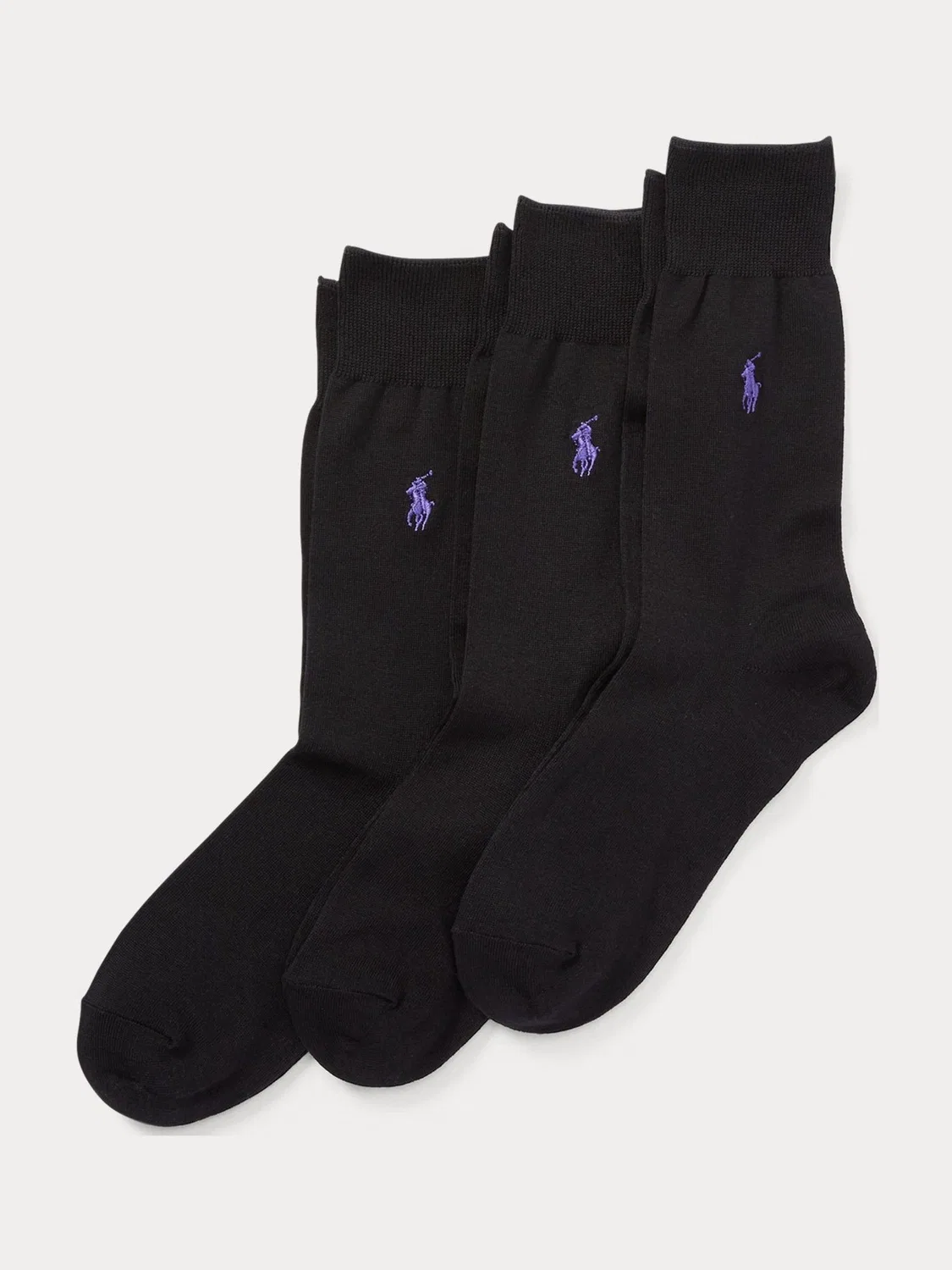 Носки гольфы хлопковые, 3 пары Polo Ralph Lauren, черный