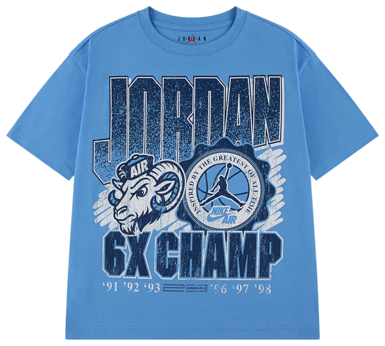 Детская футболка с принтом AJ11 UNC Retro Goat Jordan, Blue Blue