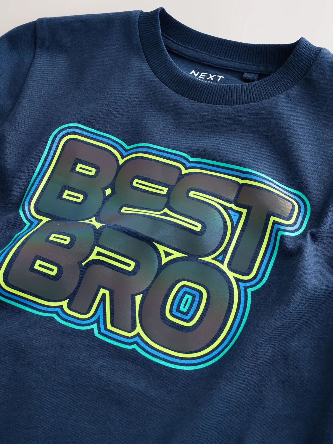 Футболка с графическим принтом Best Bro Next, темно-синий — фото 3