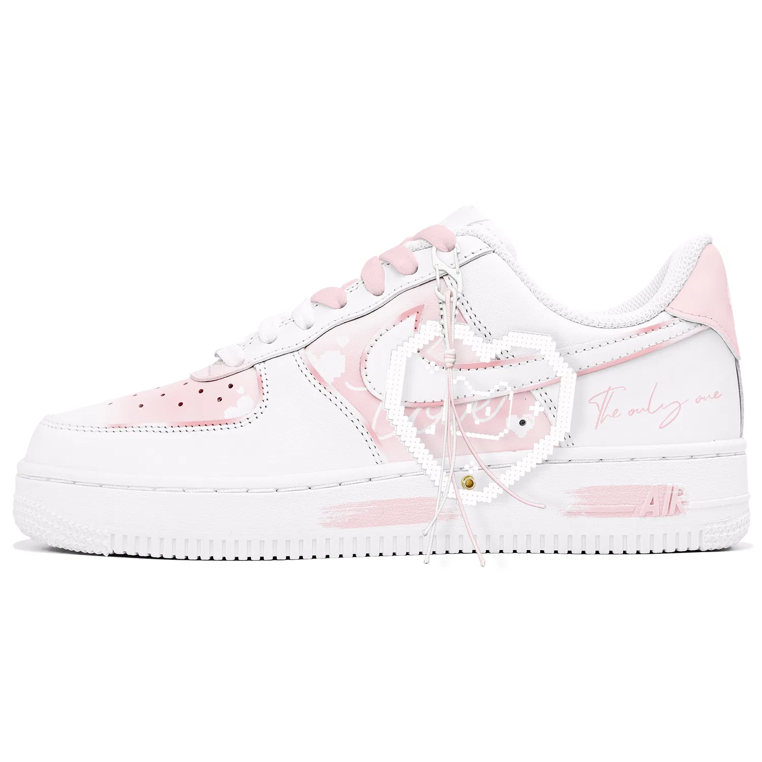 Кроссовки скейтбордные детские с принтом Nike Air Force 1 Low, White Pink