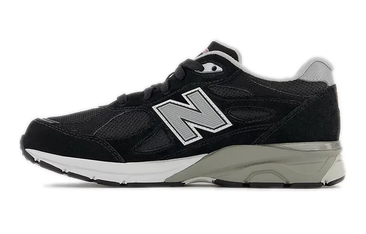 Детские кроссовки с кожаным верхом New Balance 990v3 Black GS, Wide