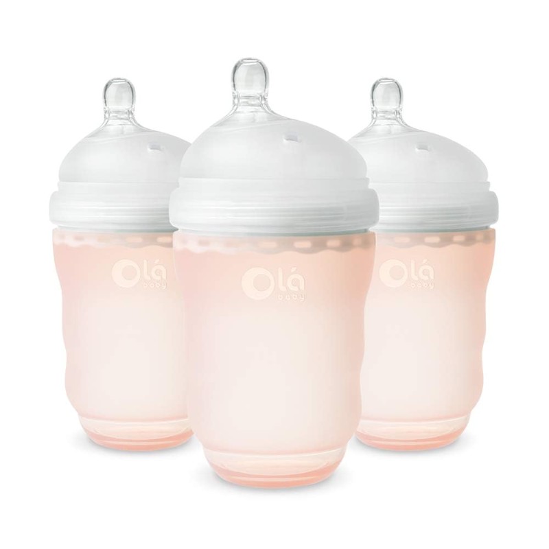 Бутылочки для кормления 3 шт. по 235 мл Olababy Anti-Colic, коралловый - фото