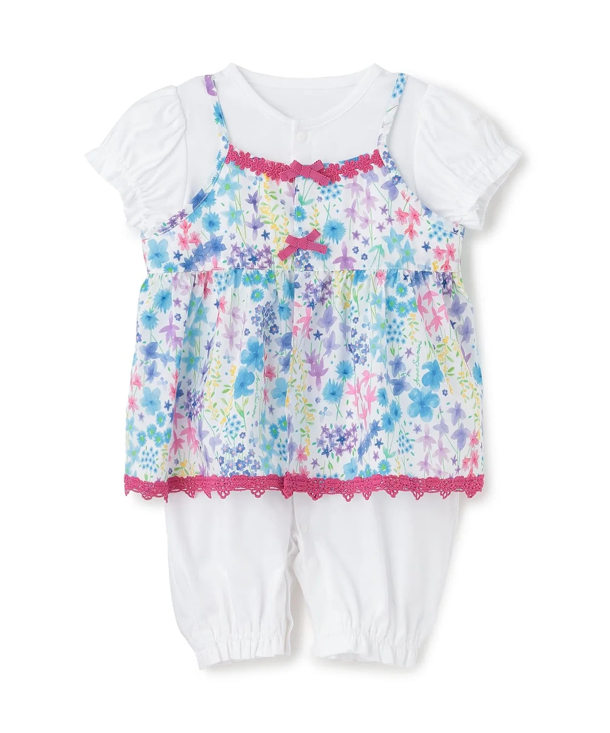 Туника + полурукав комбинезон 2WAY Resort Floral ANNA SUI mini белый