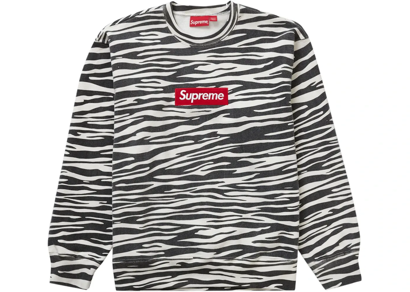 Мужской свитшот с принтом Crewneck (FW22) Supreme, Zebra