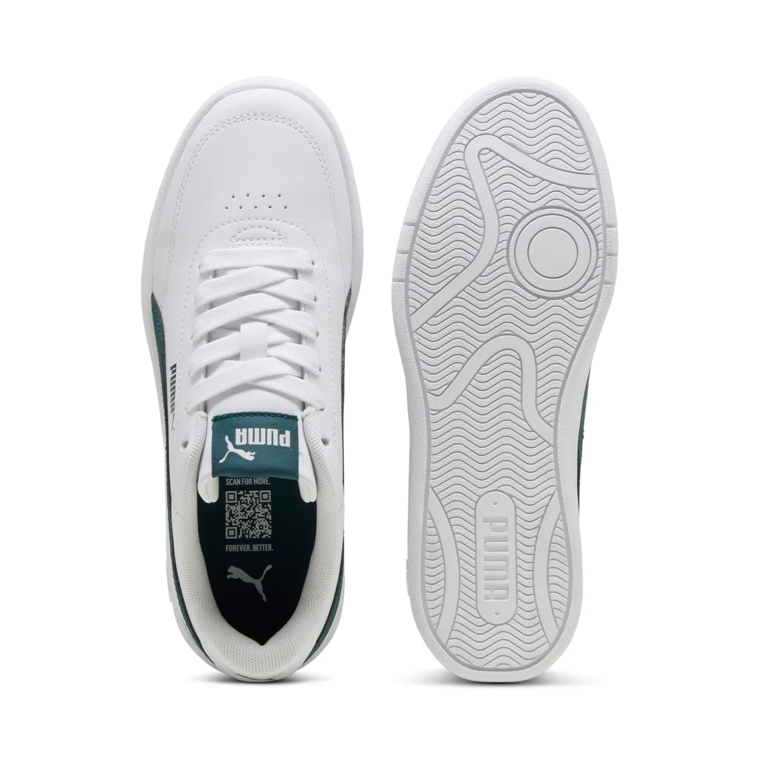 Детские кроссовки в теннисном стиле Court Classic Clean PUMA, White/Green — фото 4