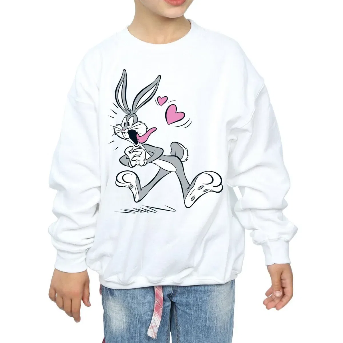 Свитшот с принтом Bugs Bunny in Love Looney Tunes, White — фото 3