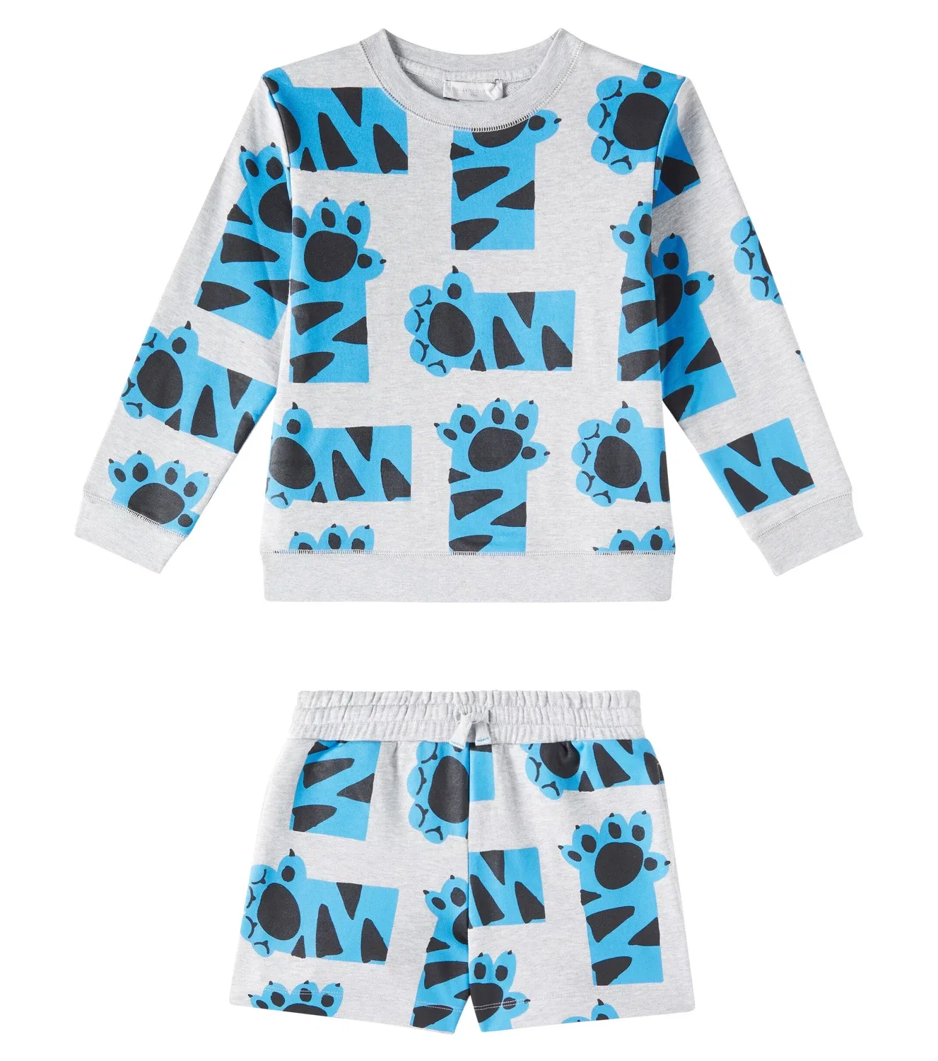 Комплект из флисовых толстовки и шорт Stella Mccartney Kids, серый