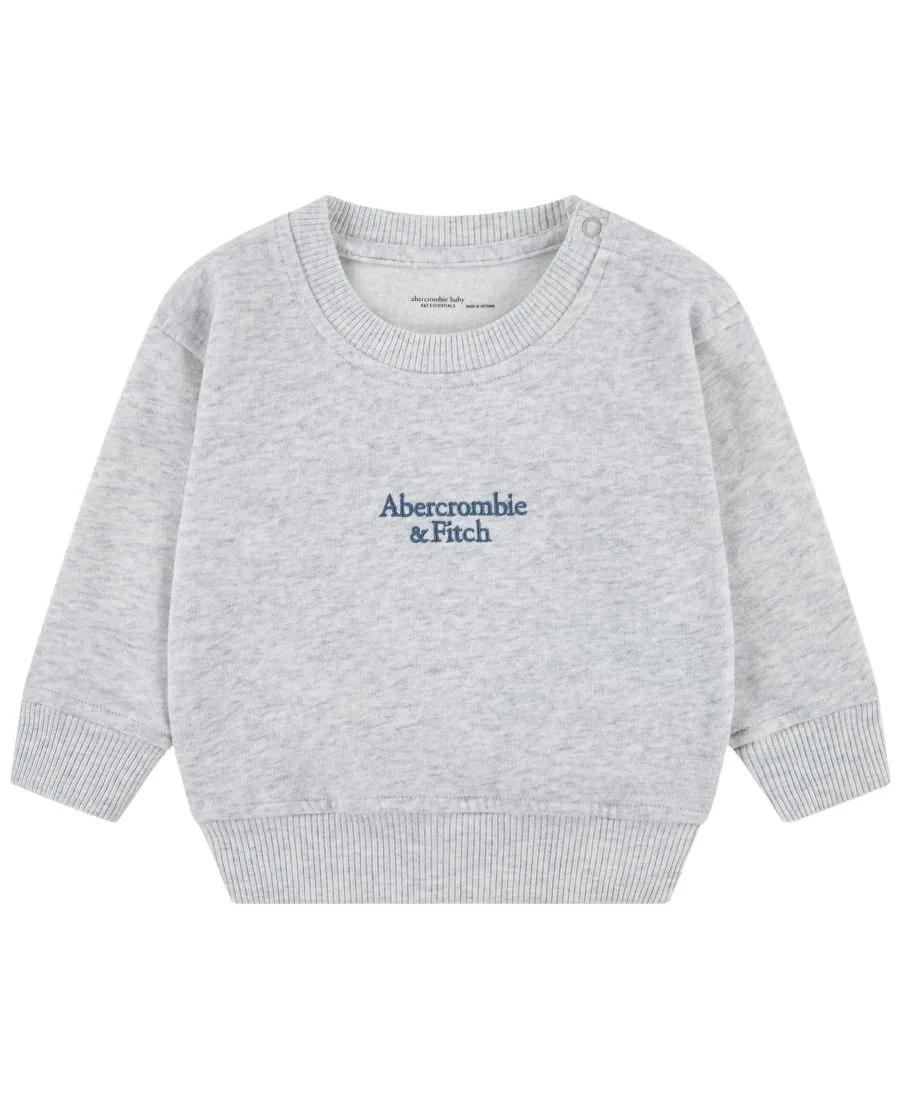 Детский свитшот с длинным рукавом, с логотипом abercrombie kids, Light Gray Heather