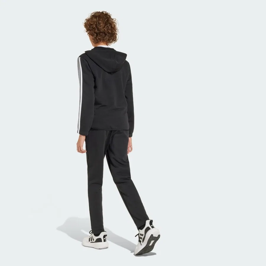 Детский спортивный костюм с принтом 3 полосы adidas Sportswear Essentials Track Suit Kids, Черно-белый — фото 4