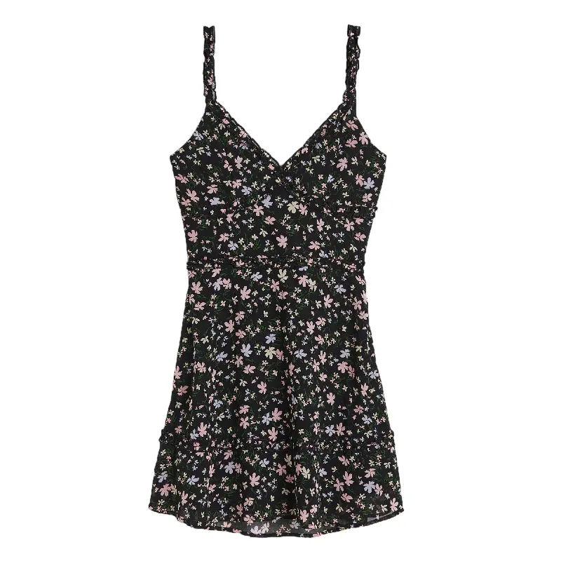 

Платье H&M Ruffle-trimmed Tie-detail, черный