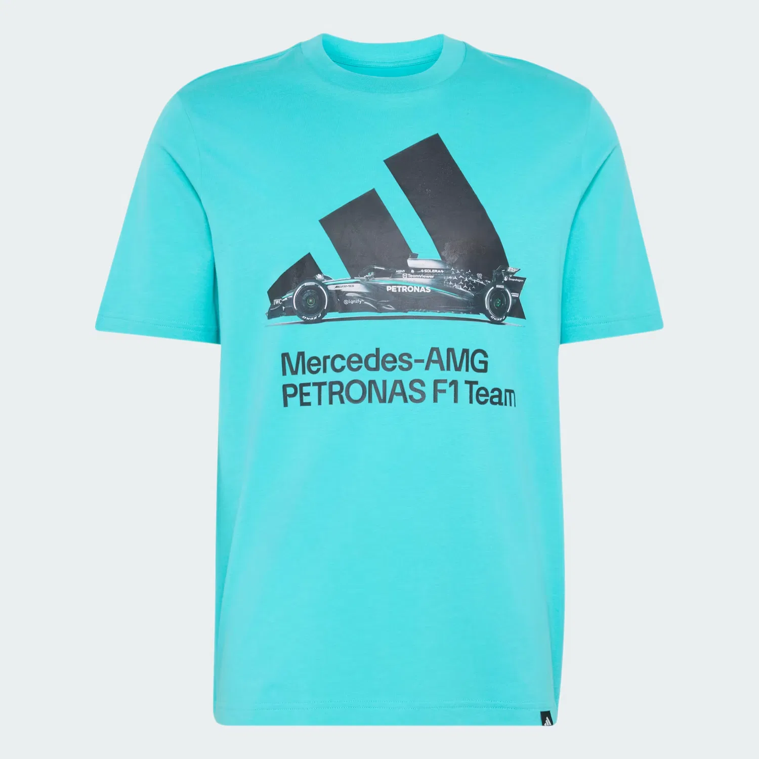 Мужская футболка с принтом болида Mercedes - AMG Petronas Formula 1 Team Graphic Tee Adidas Performance, цвет semi mint rush/black — фото 4