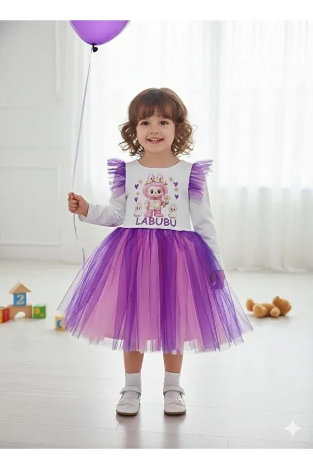 Детское платье для девочек с длинным рукавом Buse&Eylül Bebe, Purple