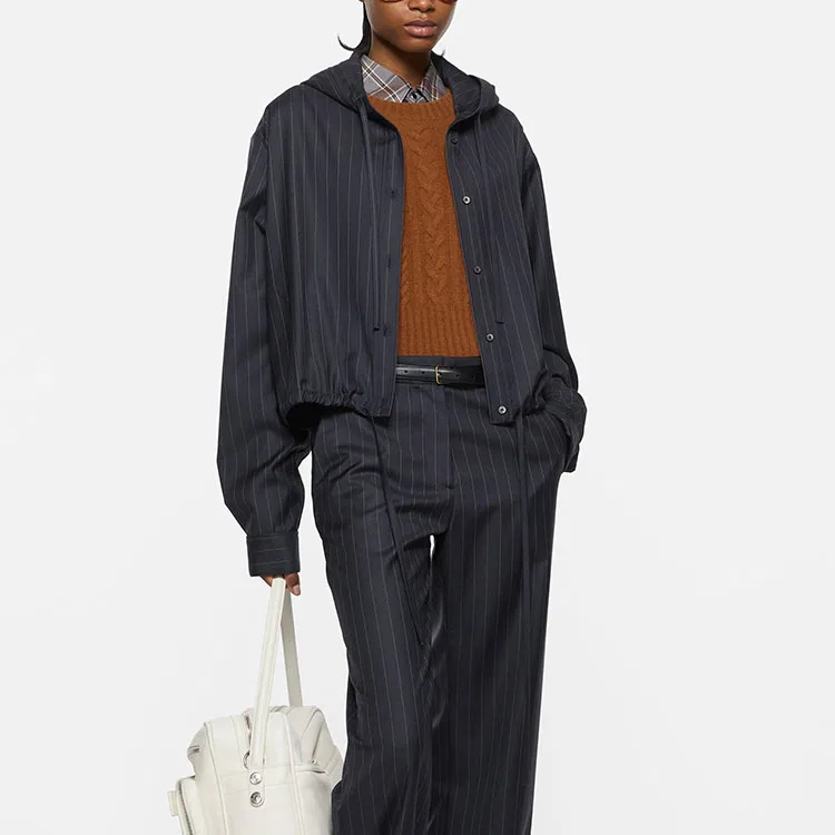 Женская рубашка с капюшоном Acne Studios, Marine Blue — фото 4