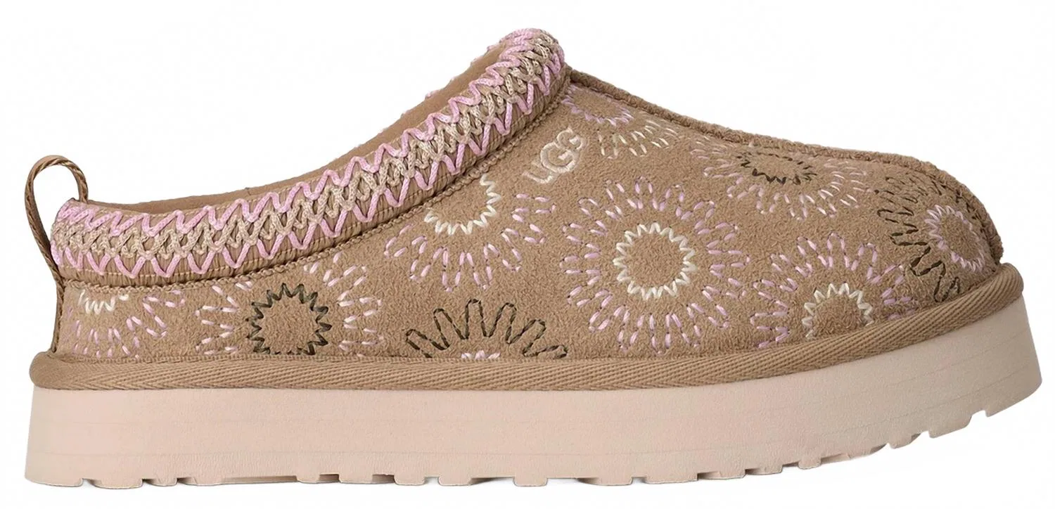 Детские тапочки UGG с вышивкой Tazz Sun Stitch, Mustard Seed — фото 3