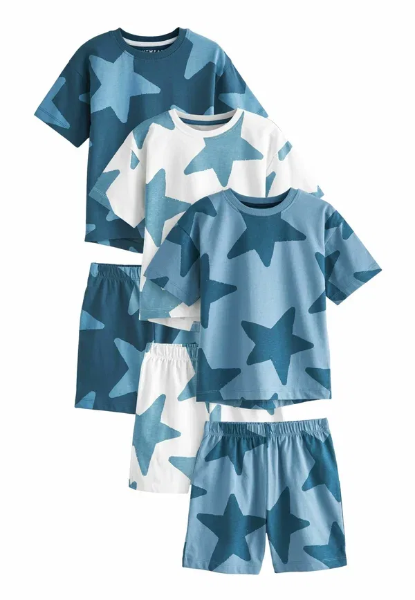Комплект пижамный из 3 предметов, хлопок, Regular Fit Set, Next, Navy Blue, White, белый/темно-синий — фото 4