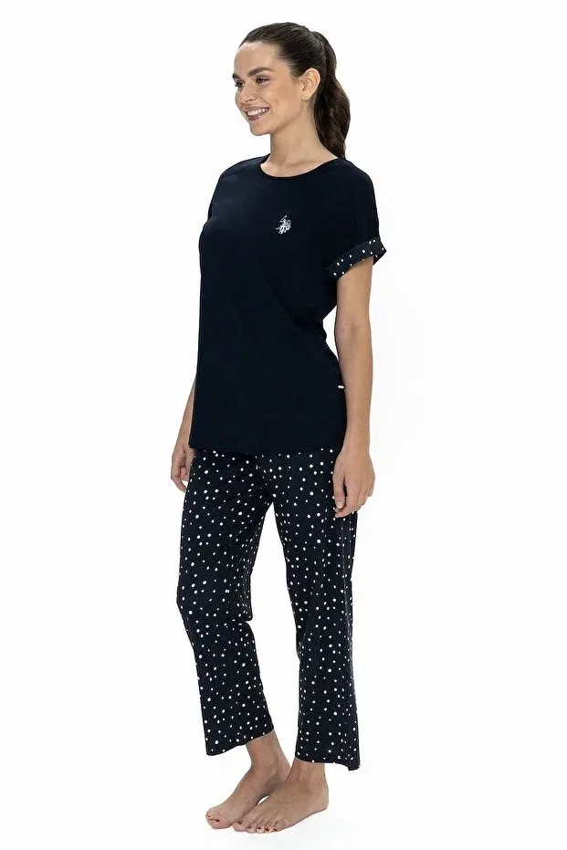 Женская пижама с коротким рукавом U.S. Polo Assn., Lacıvert — фото 3