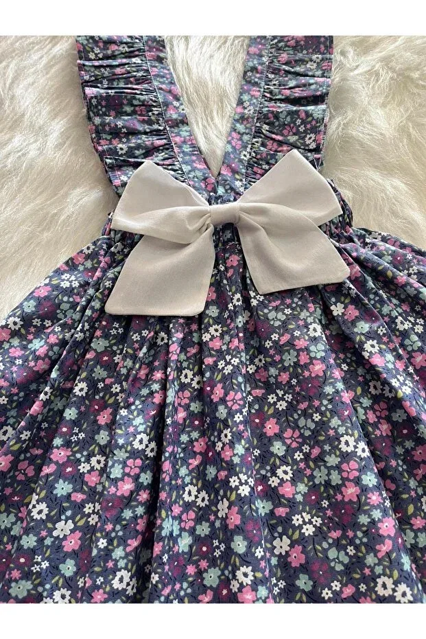 Детское платье-сарафан для девочек с принтом Eylülce Butik, Purple — фото 3