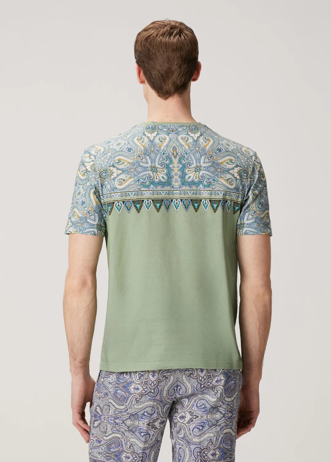 Футболка Etro, разноцветная зеленая — фото 4