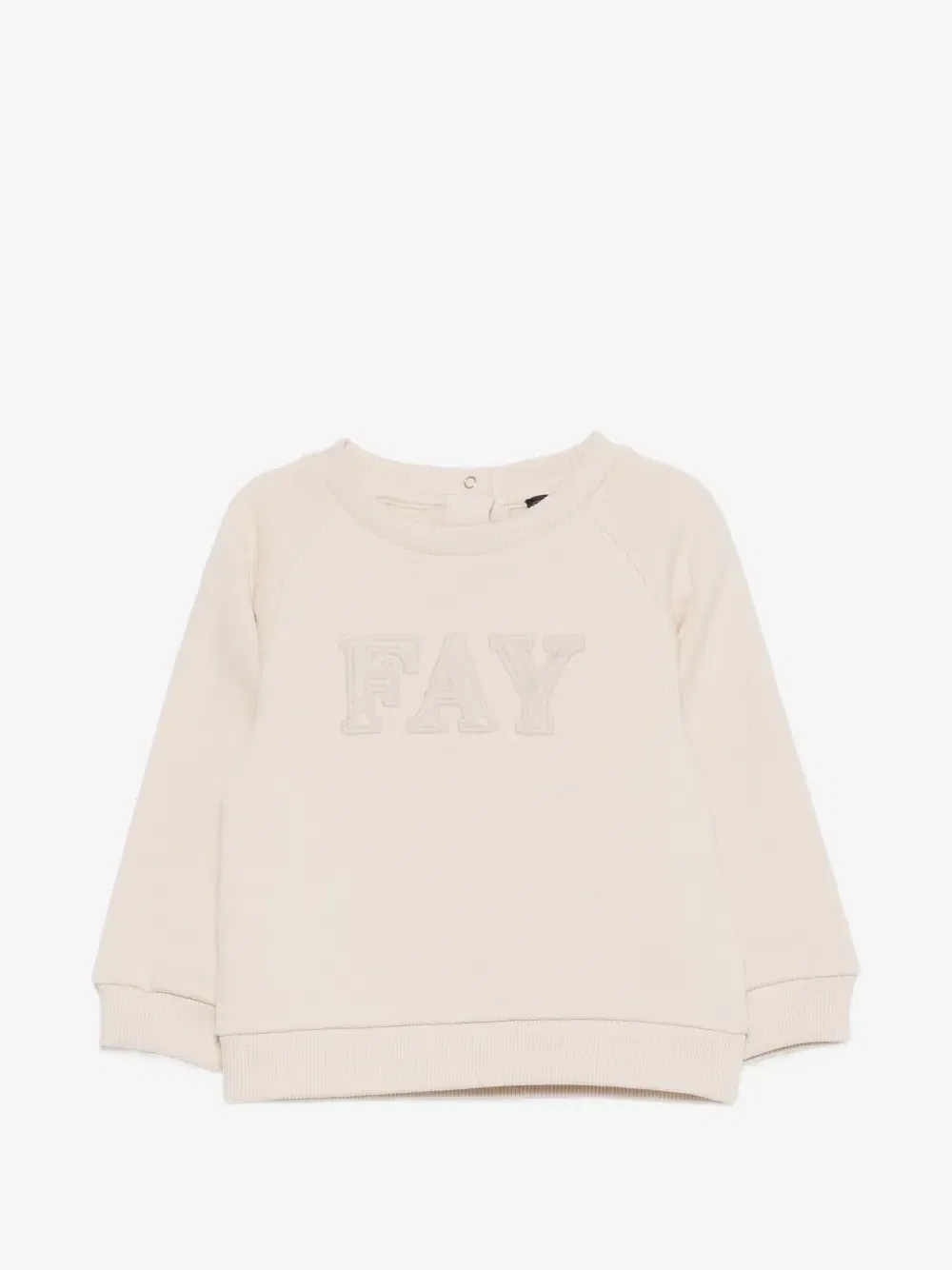 Свитер с рукавами реглан и аппликацией логотипа Fay Kids, бежевый