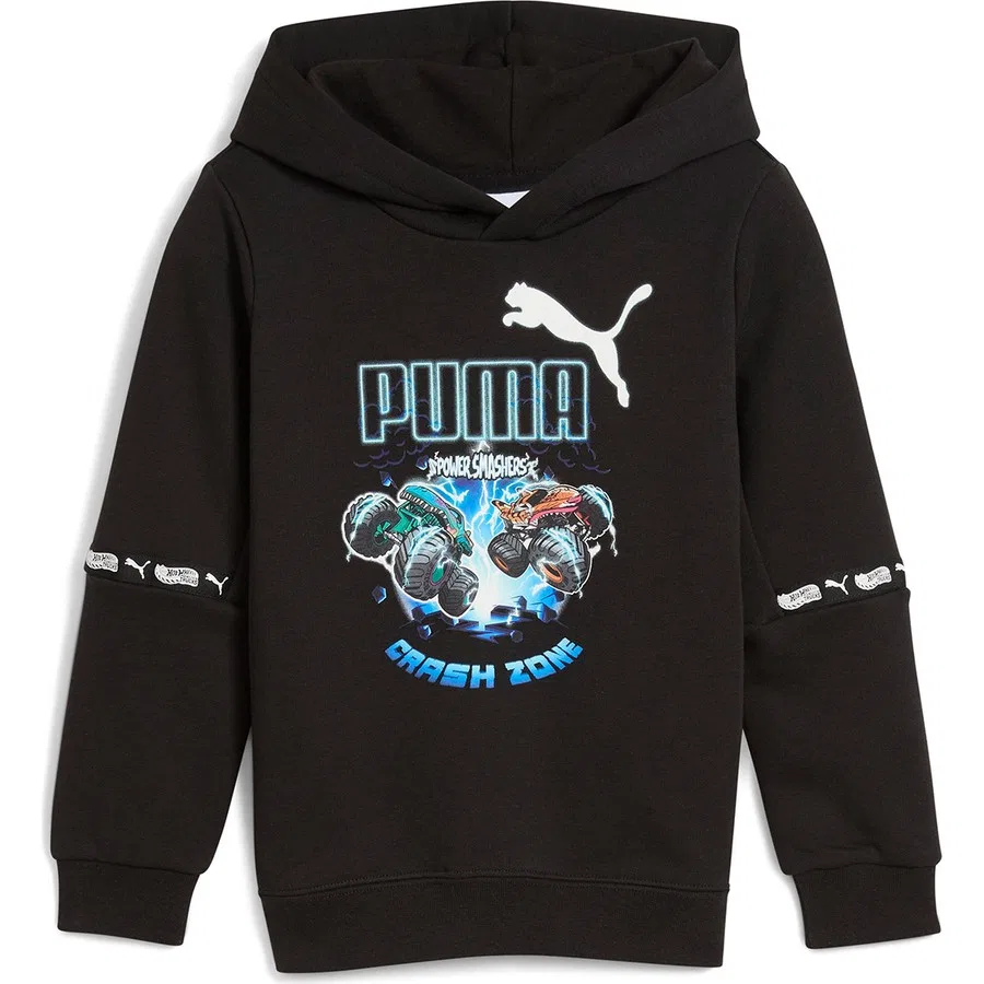 Детский свитшот с графическим принтом Puma X HOT WHEELS Graphic, Черный — фото 4