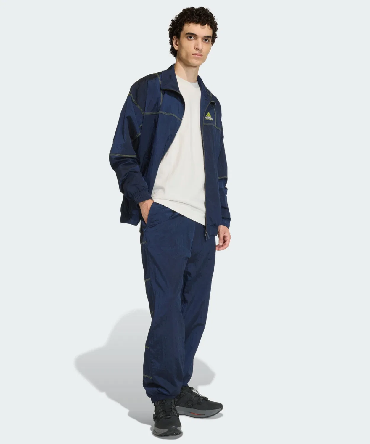 Мужская куртка-олимпийка с воротником, свободного кроя Adidas Originals, Blue — фото 4