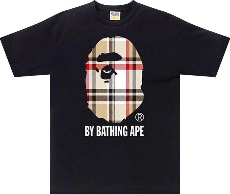 

Футболка BAPE Check By Bathing Ape Tee 'Black/Beige', черный