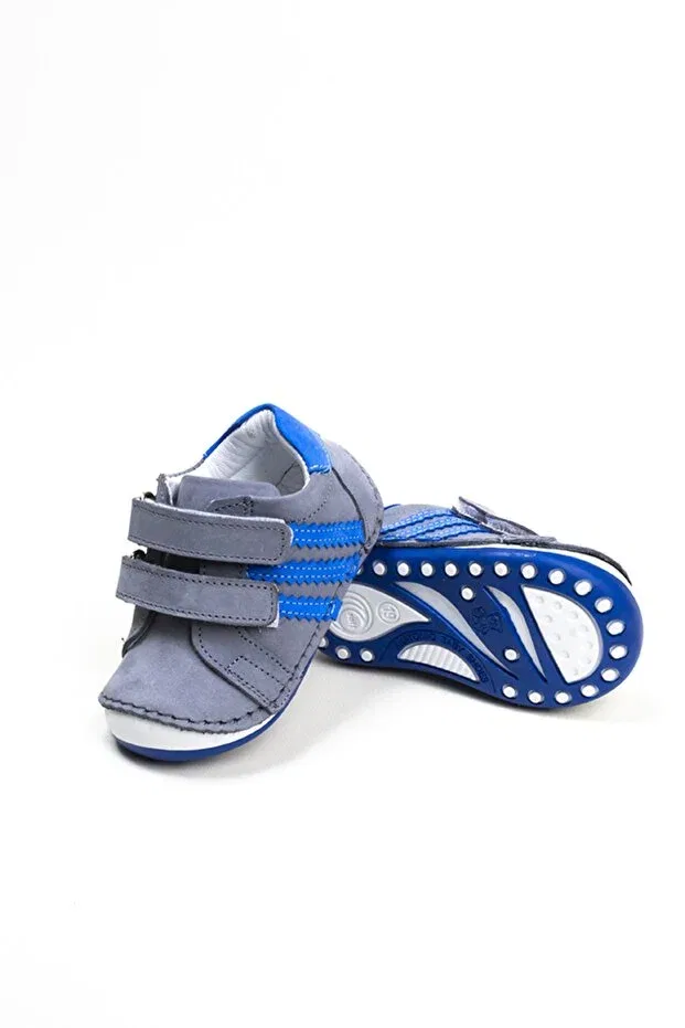 Детские туфли для мальчиков кожаные ортопедические Ewen Tomm, Gray / Blue — фото 3