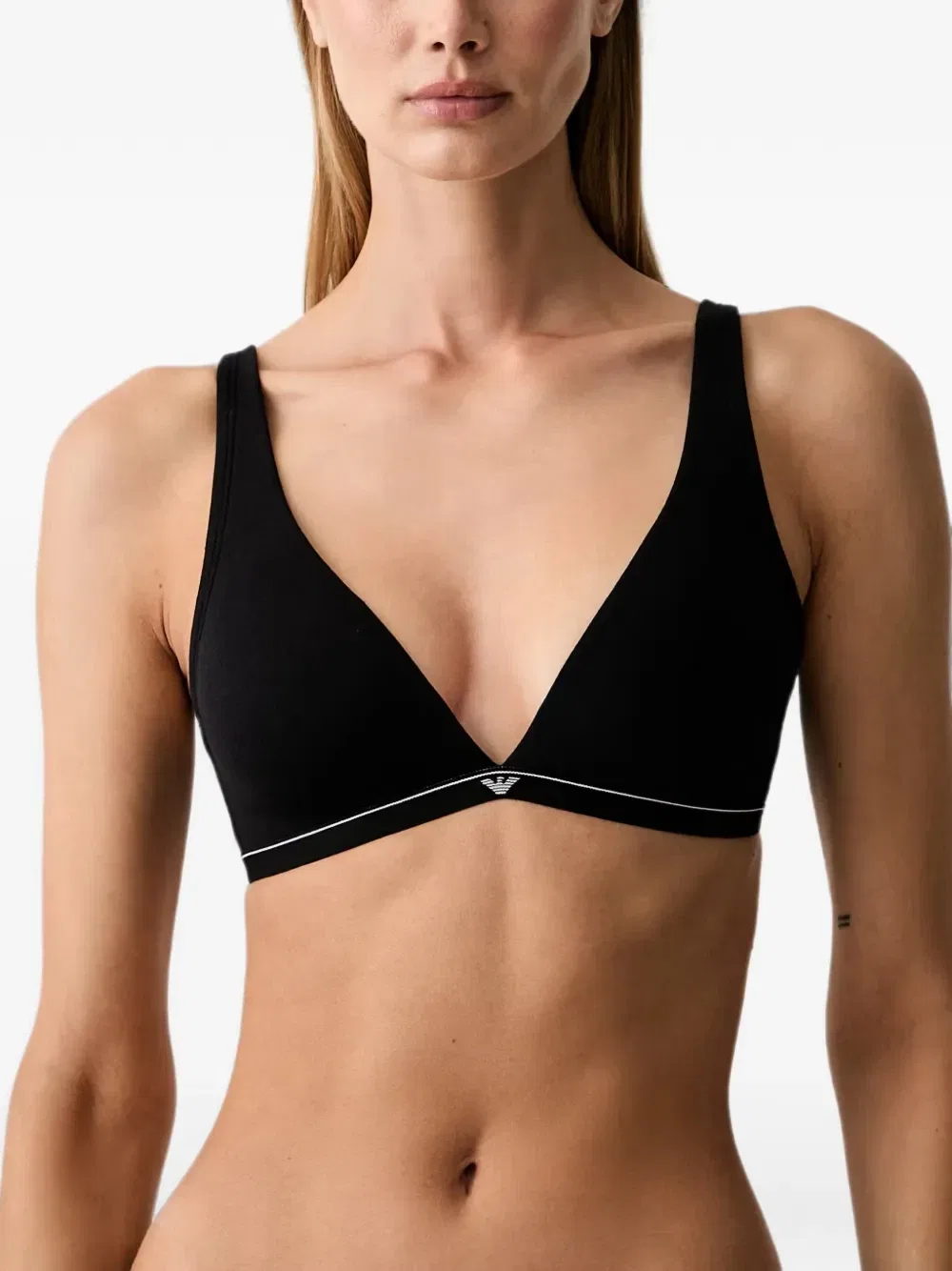 Бра-треугольники с логотипом Emporio Armani, черный