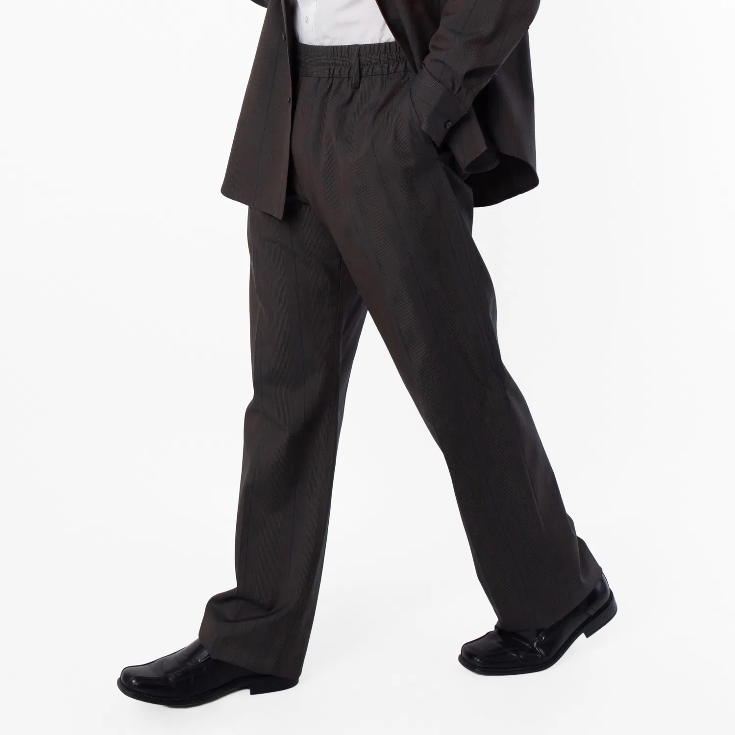 Брюки прямого кроя с вертикальной полосой Striped Trousers With An Elasticated Waistband Burberry, Granite
