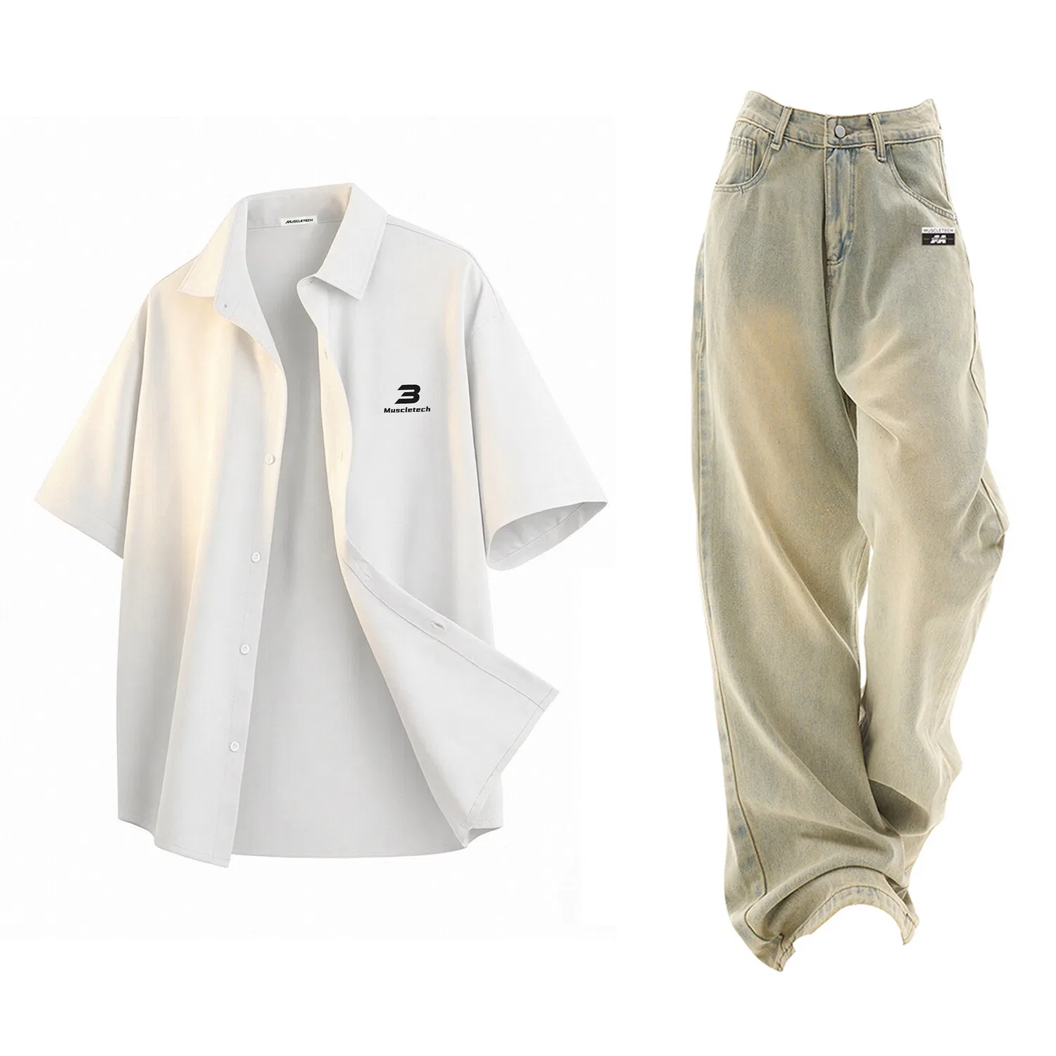Детский комплект спортивной одежды с рубашкой и джинсами Casual Sportswear MUSCLETECH
