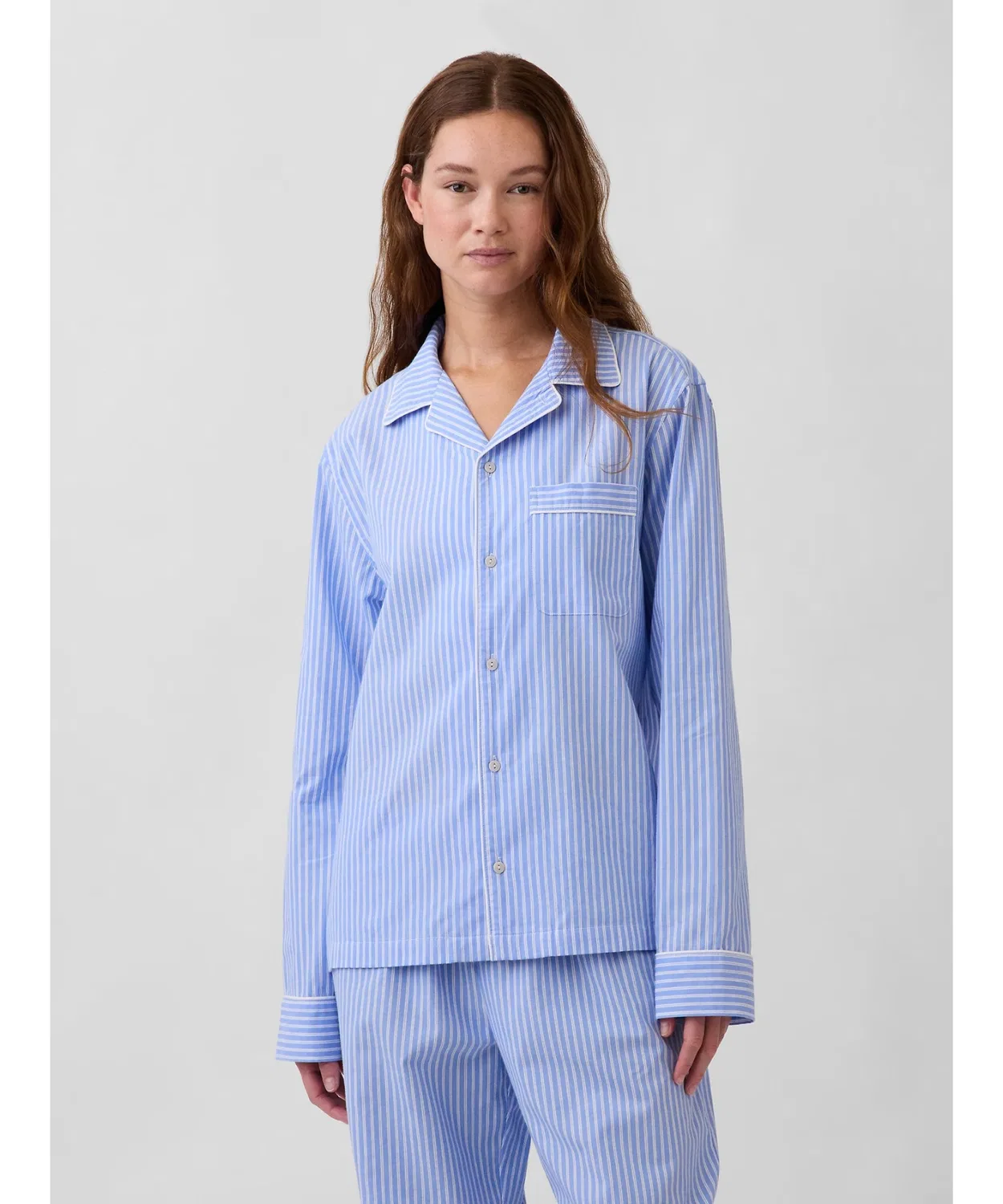 Женская пижамная рубашка с длинным рукавомMadeSoft GAP, Blue