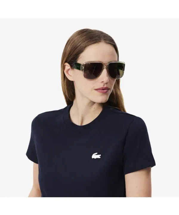 Футболка Lacoste TF9246-55N 166, базовая тренировочная, темно-синяя — фото 2