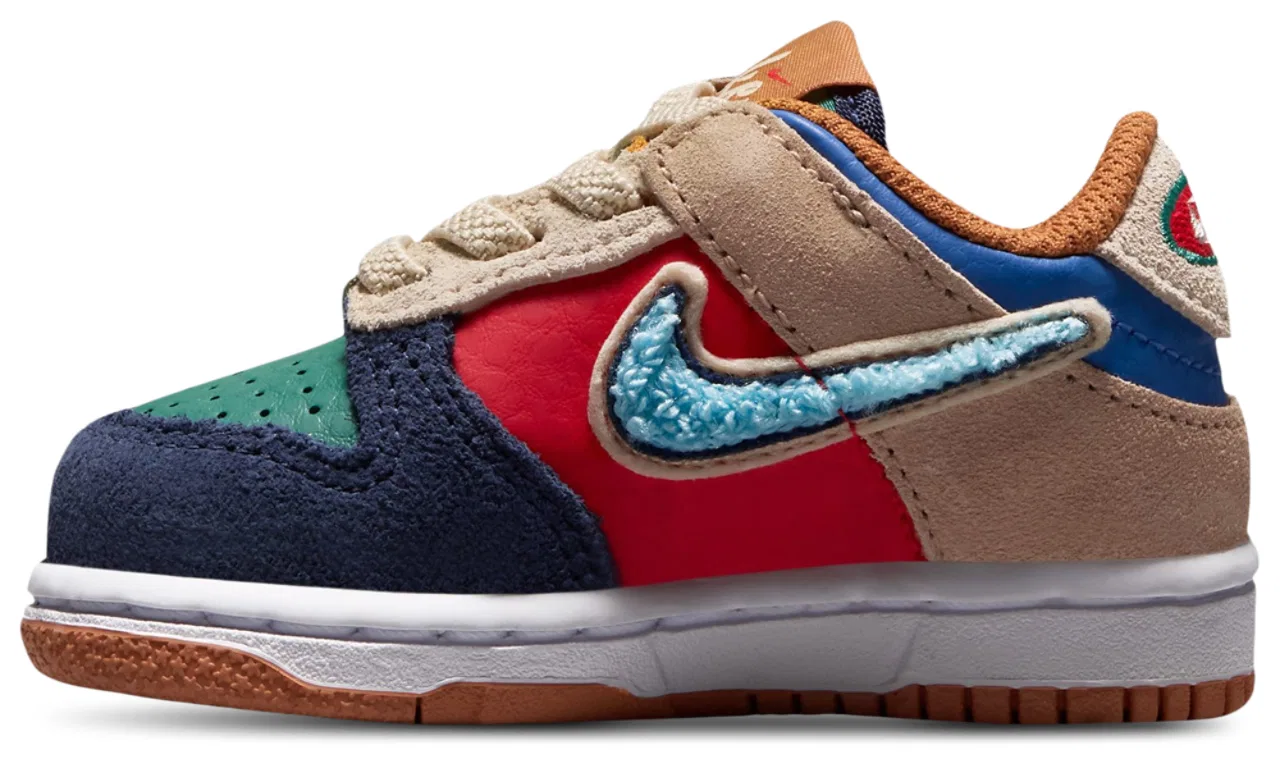 Детские кроссовки для мальчиков с ретро-дизайном Nike Dunk Low, Red/Blue — фото 2