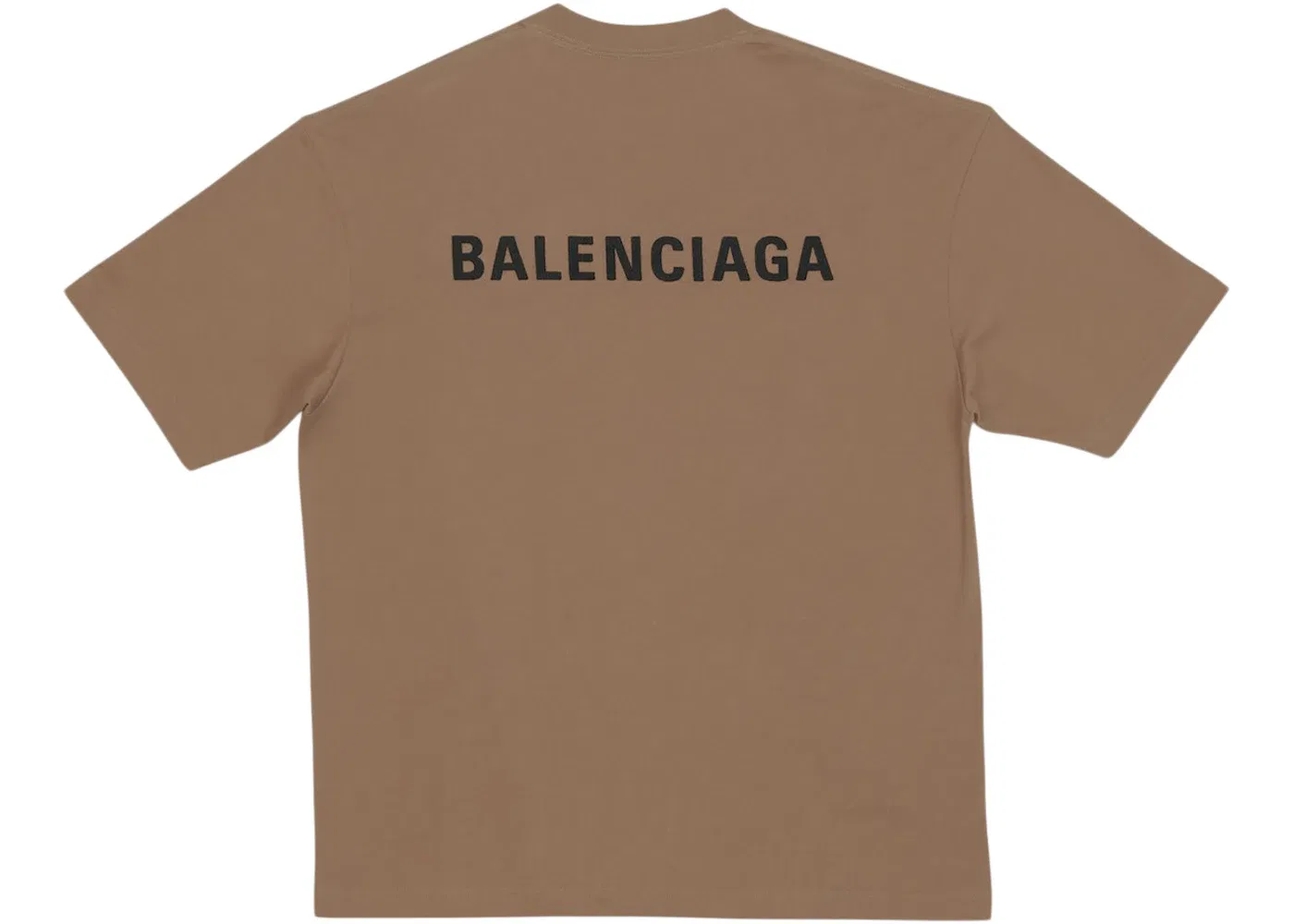 Мужская футболка с принтом Back Logo Regular Fit Vintage T-shirt Balenciaga, Dark Beige/Black — фото 2