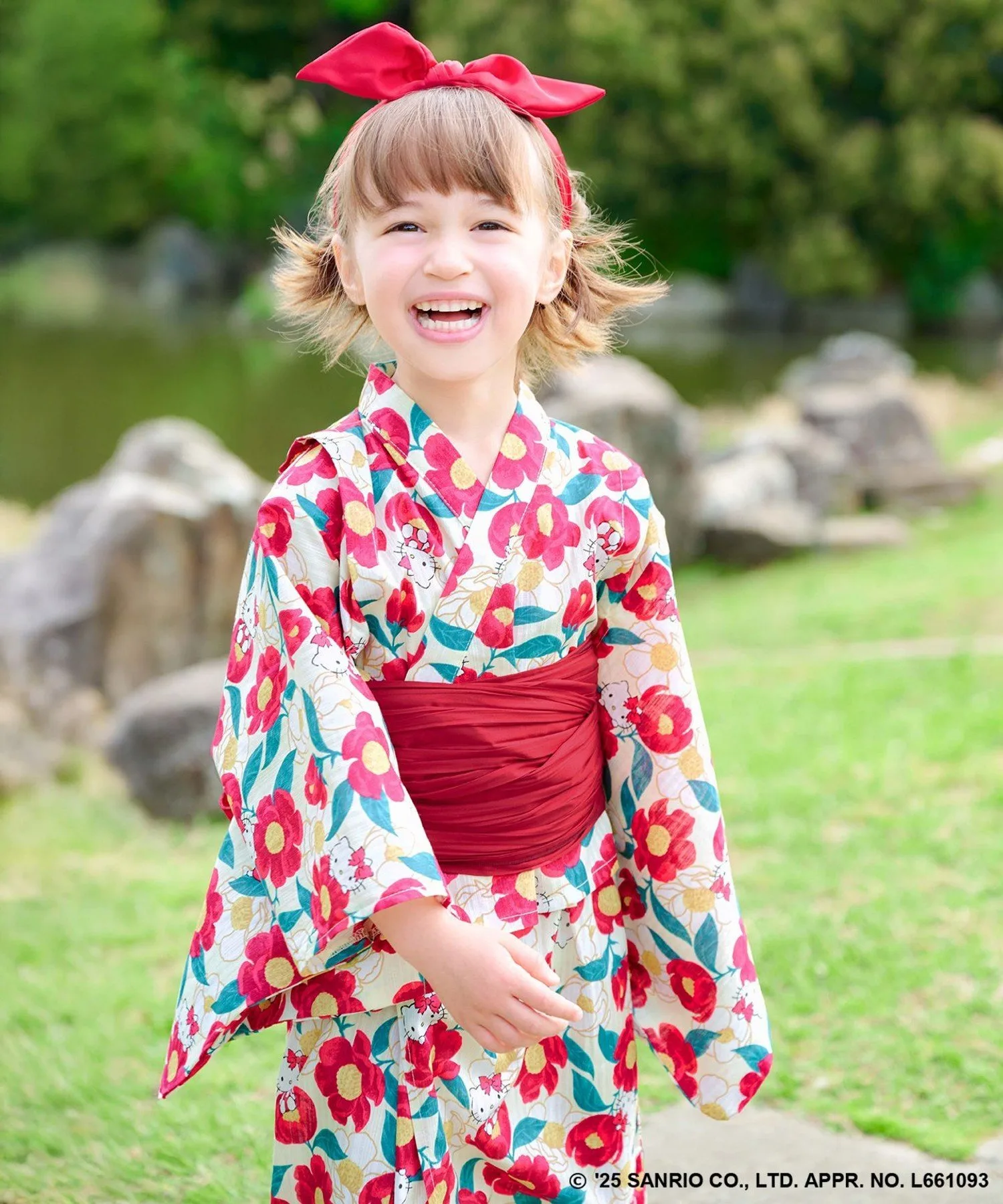 Двусторонний комплект юката ANY KIDS, Hello Kitty x Peony [502]