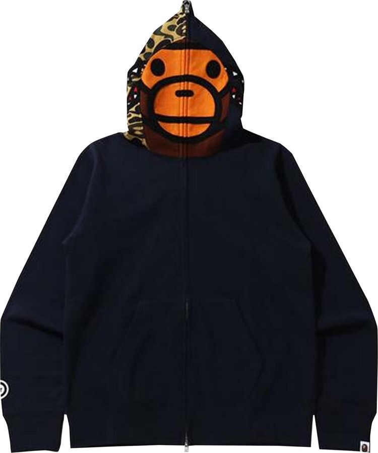 

Худи BAPE Milo Shark Full Zip Hoodie 'Navy', синий