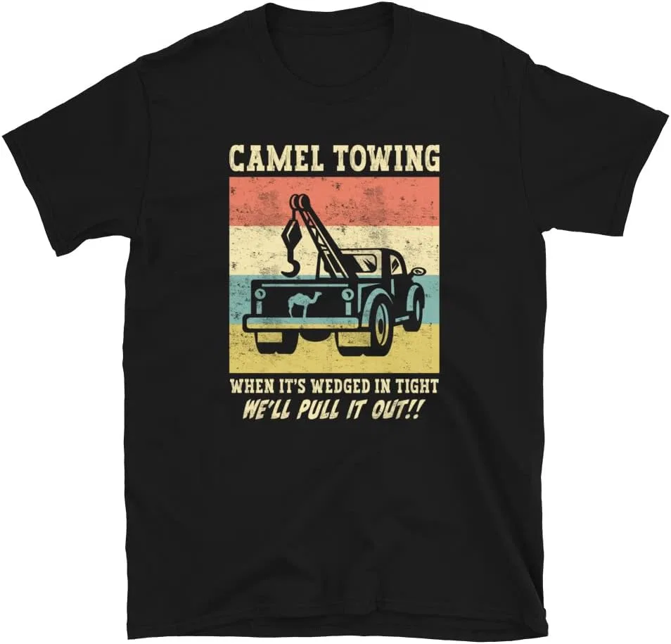 Футболка с принтом Camel Towing Retro Adult Humor Saying, Black