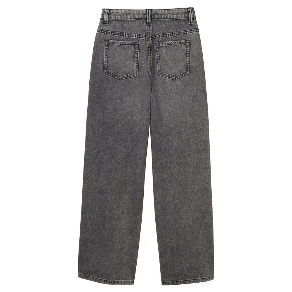Детские джинсы для девочек с широкой штаниной Tom tailor 1041068, Grey — фото 2