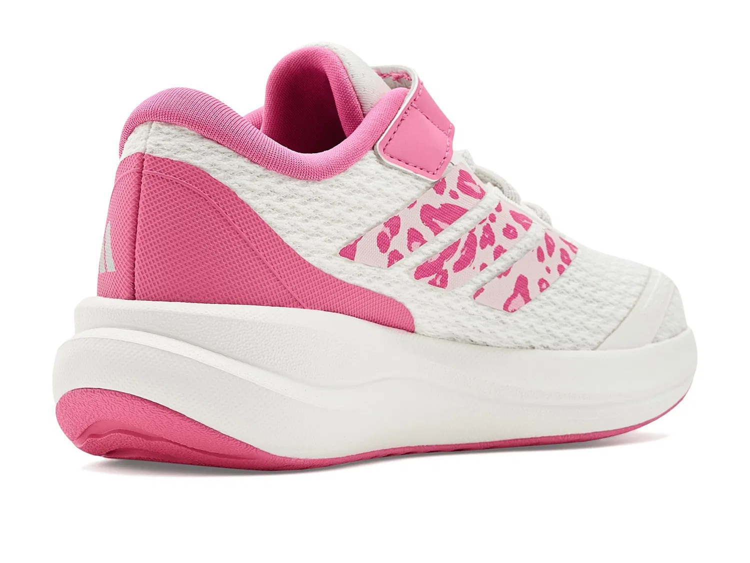 Кроссовки Run Falcon 6 с эластичным шнурком и ремешком (для маленьких детей) Adidas Kids, White/Distilled Pink/Pink Fusion — фото 4