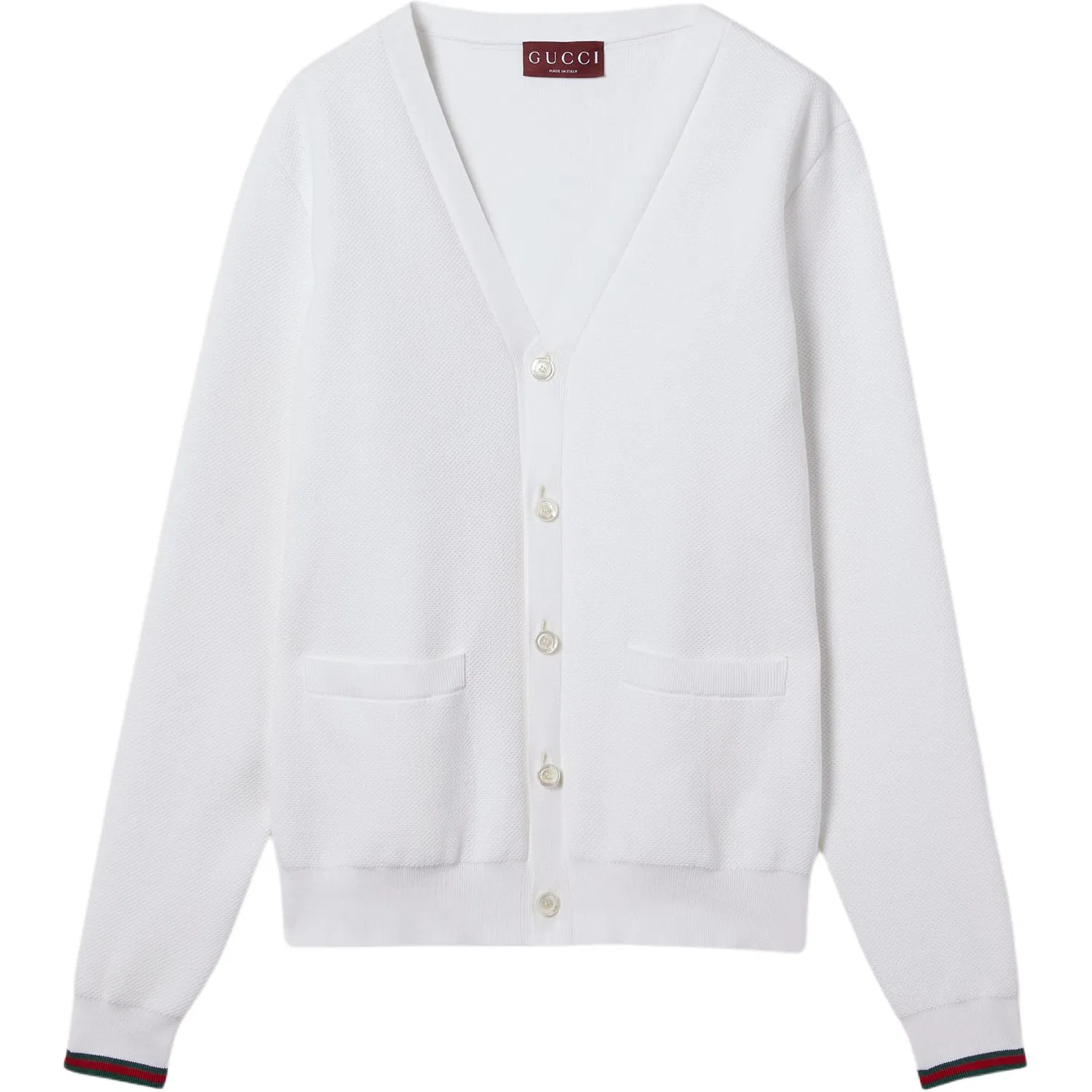Кардиган Gucci из хлопкового пике, мужской, White
