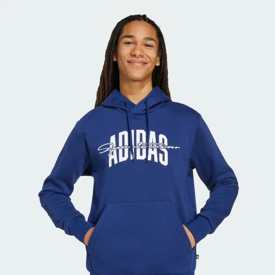 Худи с принтом Collegiate Script Graphic adidas, Синий — фото 4