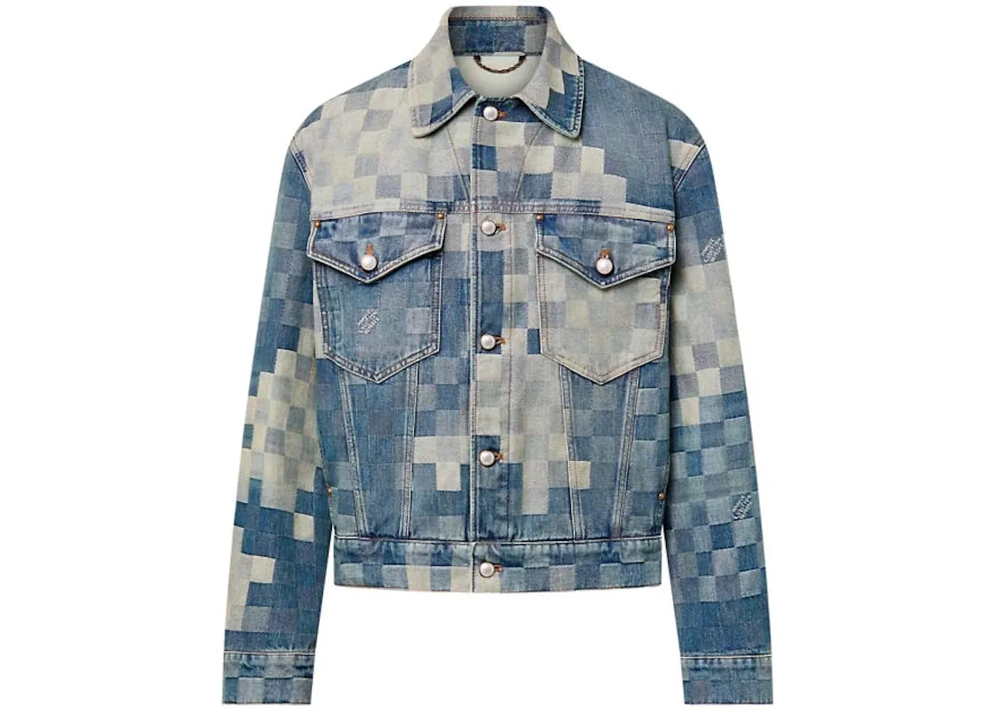 Мужская куртка-джинсовка с принтом Damier Damoflage Louis Vuitton, Indigo