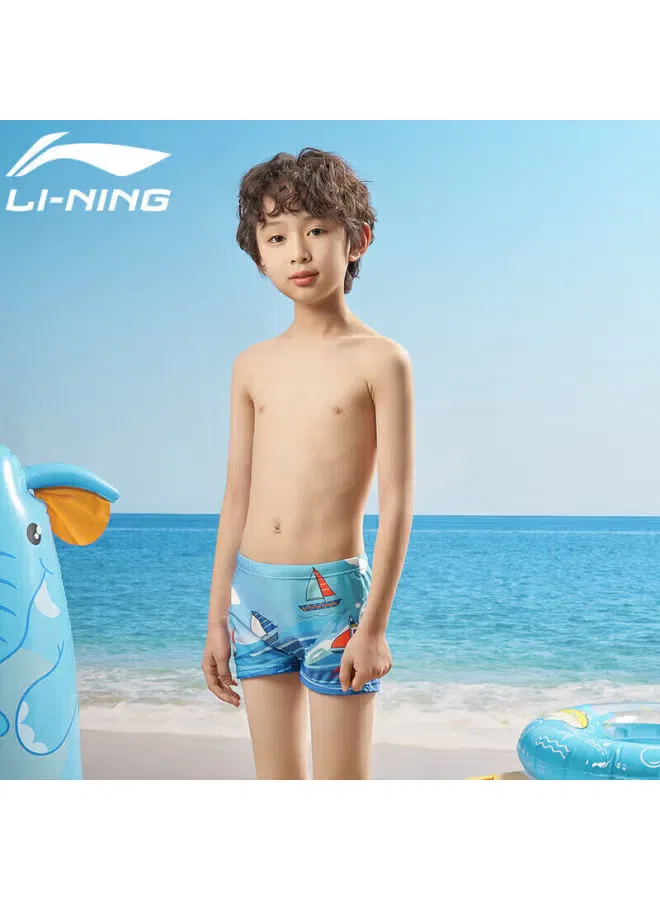 Шорты для плавания детские с мультяшным принтом 531 Li-Ning, синий — фото 4