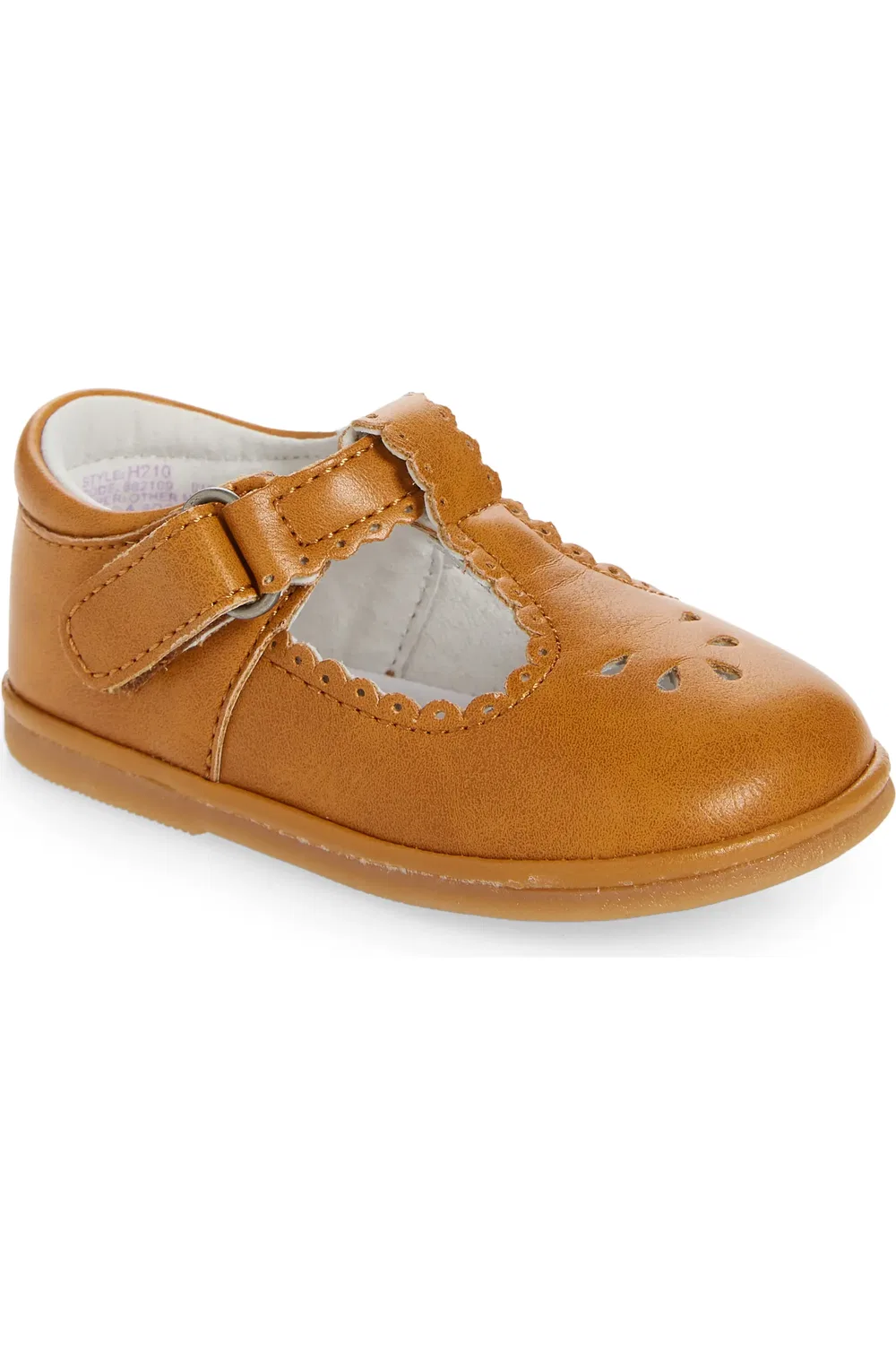 Детские туфли T-образный ремешок Dottie Scalloped L'AMOUR, Mustard