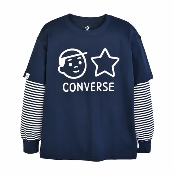 Футболка с длинным рукавом слоеная Noritake, Converse x Noritake, Playkizpro, синий