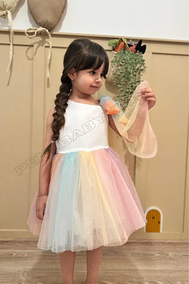 Детское платье для девочек с блестящим принтом Penu Baby Kids, Multicolor